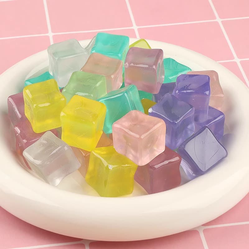 Glow Ice Cubes Colourful Luminous Clear Square Bar Photography Props DIY Craft Decorations
