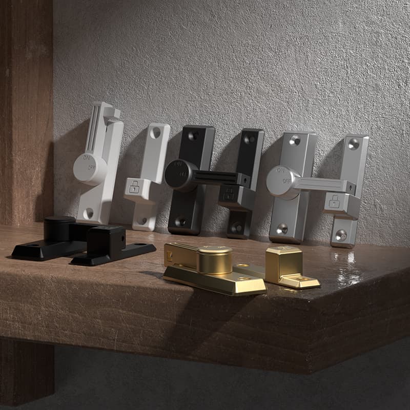 No-drill bedroom door lock, sliding door latch, bathroom bolt, anti-theft buckle, universal sliding door catch