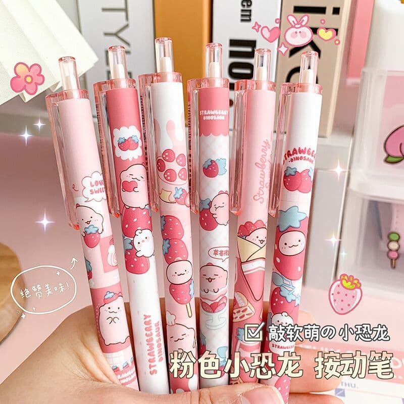 Ins high-appearance cute student girl retractable pen pink gel pen set 0.5mm black ink pen cheap