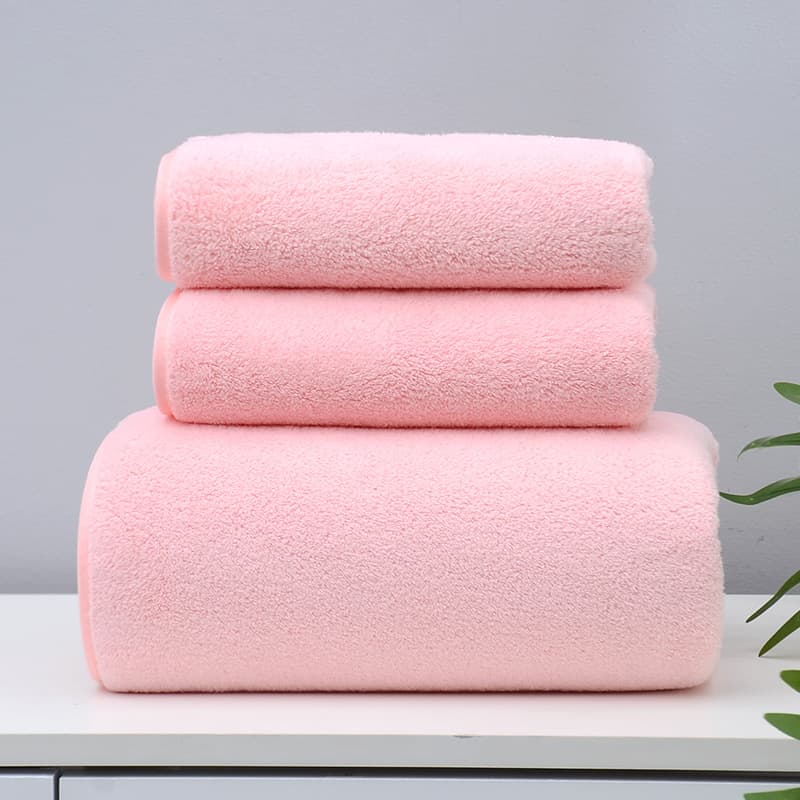 Coral Fleece Bath Towel, Medium Thickness, Quick-Dry, Absorbent, for Adults, Dorm, Home, Student, Travel