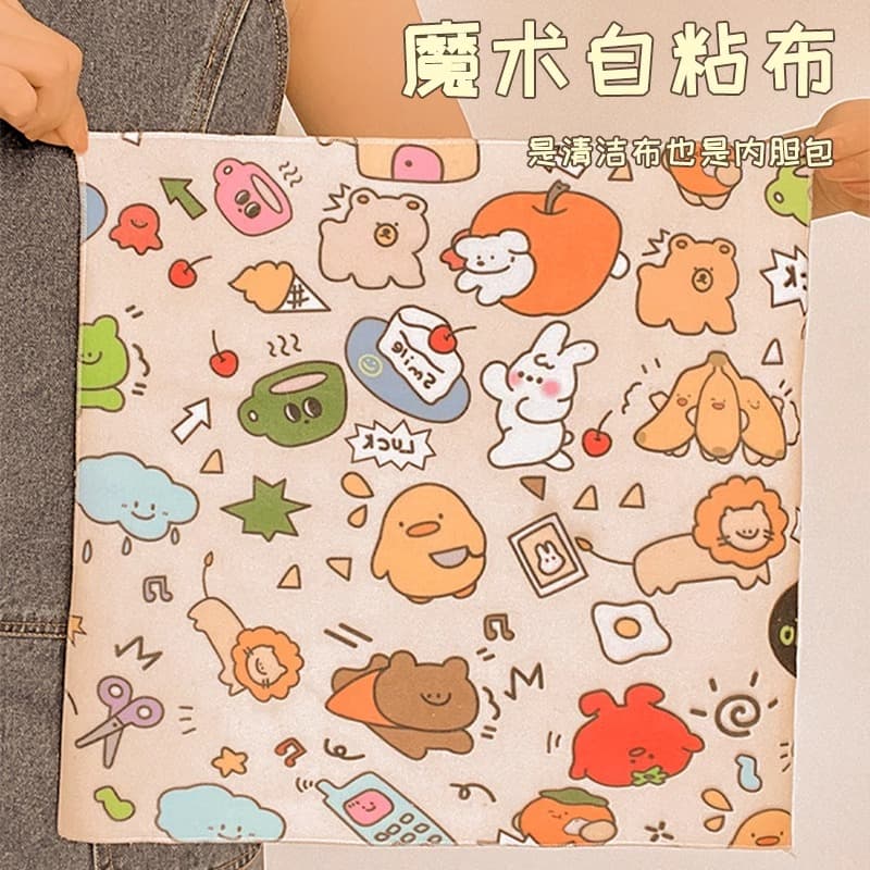 Portable makeup bag travel lazy storage pouch with hook and loop