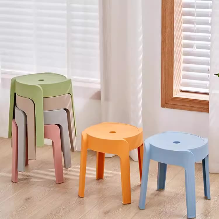 Household small stool for children and adults, plastic bathroom stool, non-slip shower stool