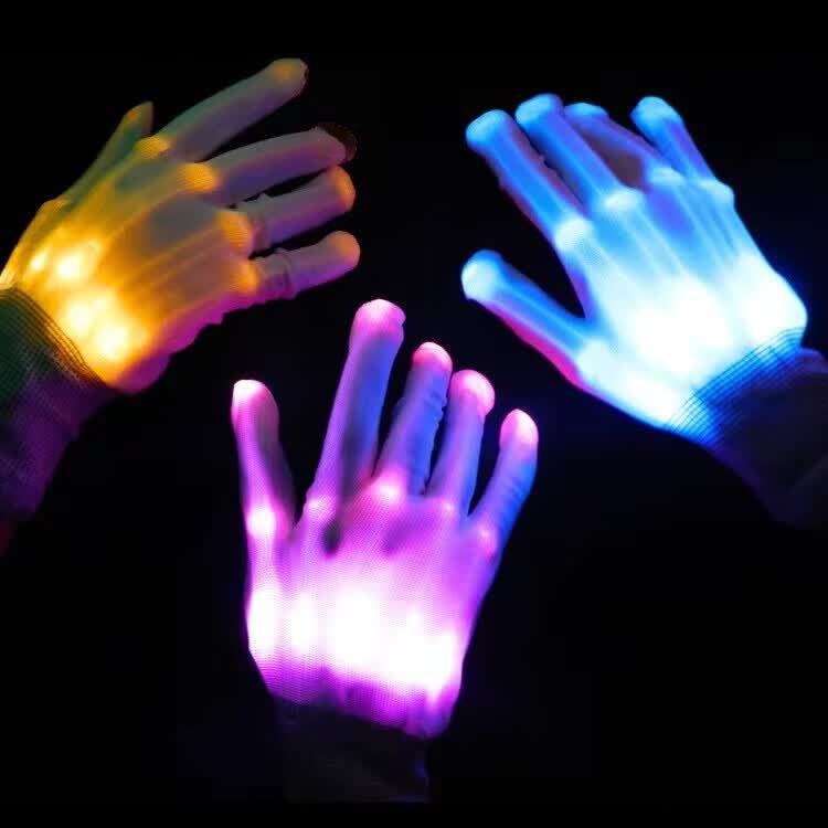 LED Light-Up Skeleton Gloves Halloween