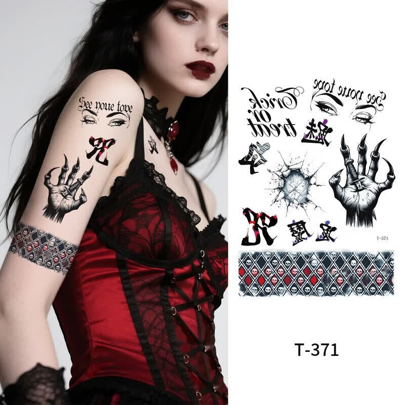 Halloween Clown Face Tattoo Stickers