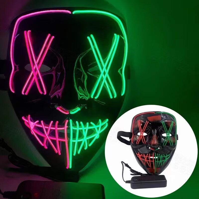 Halloween LED Light-Up Cyberpunk Mask