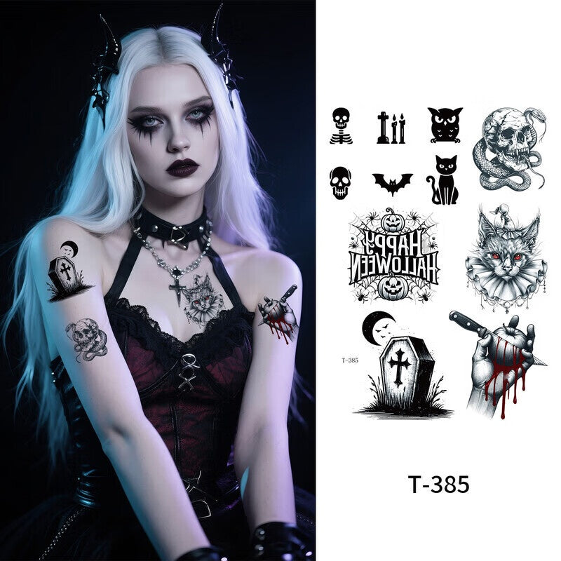 Halloween Clown Face Tattoo Stickers