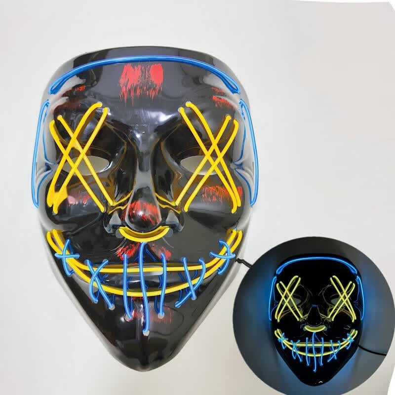 Halloween LED Light-Up Cyberpunk Mask
