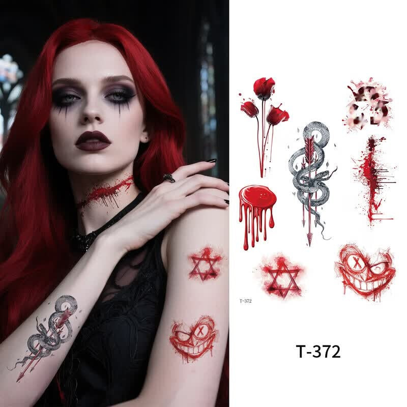 Halloween Clown Face Tattoo Stickers