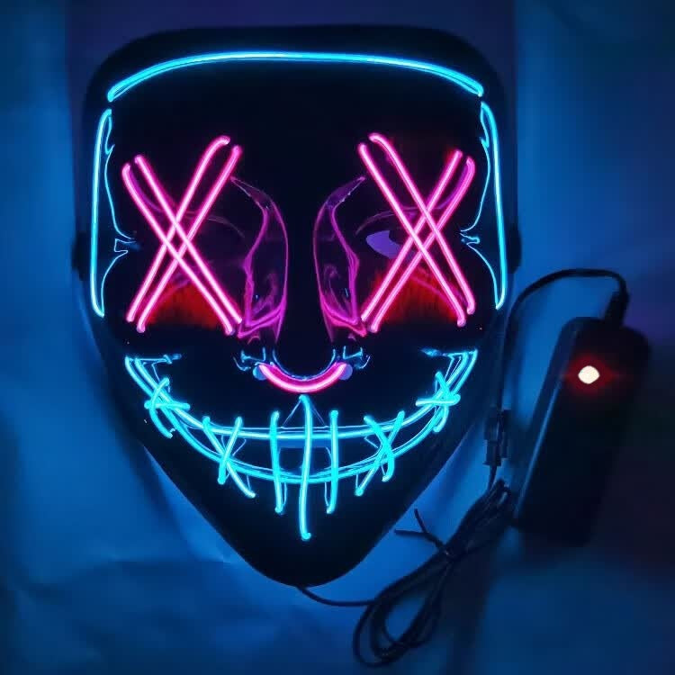 Halloween LED Light-Up Cyberpunk Mask