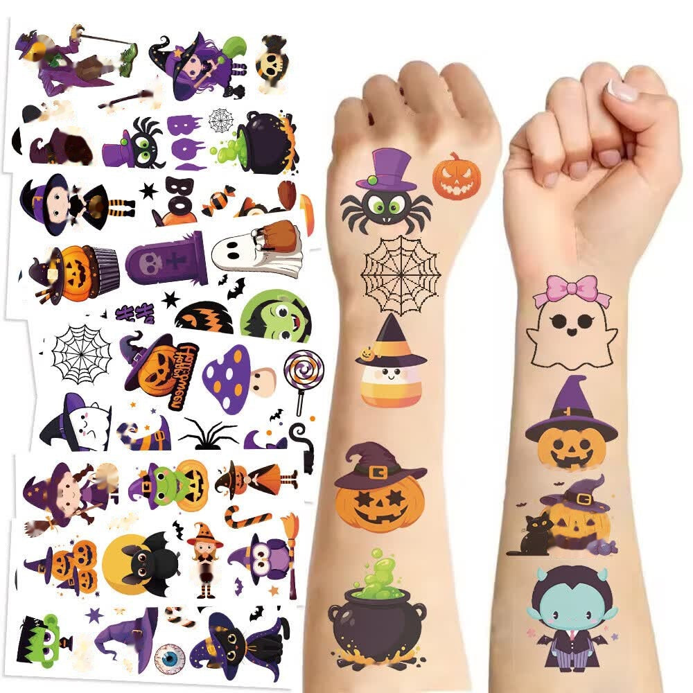 Halloween Cartoon Tattoo Stickers for Kids