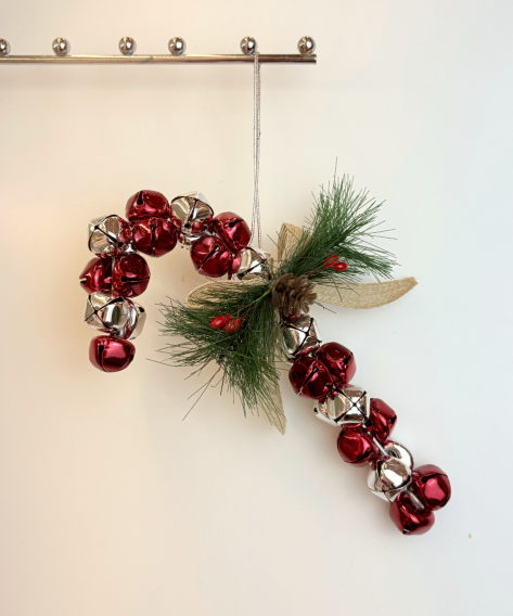 Small Red & Silver Cane Bell
