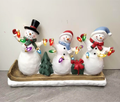 Colorful Lights with Three Snowmen