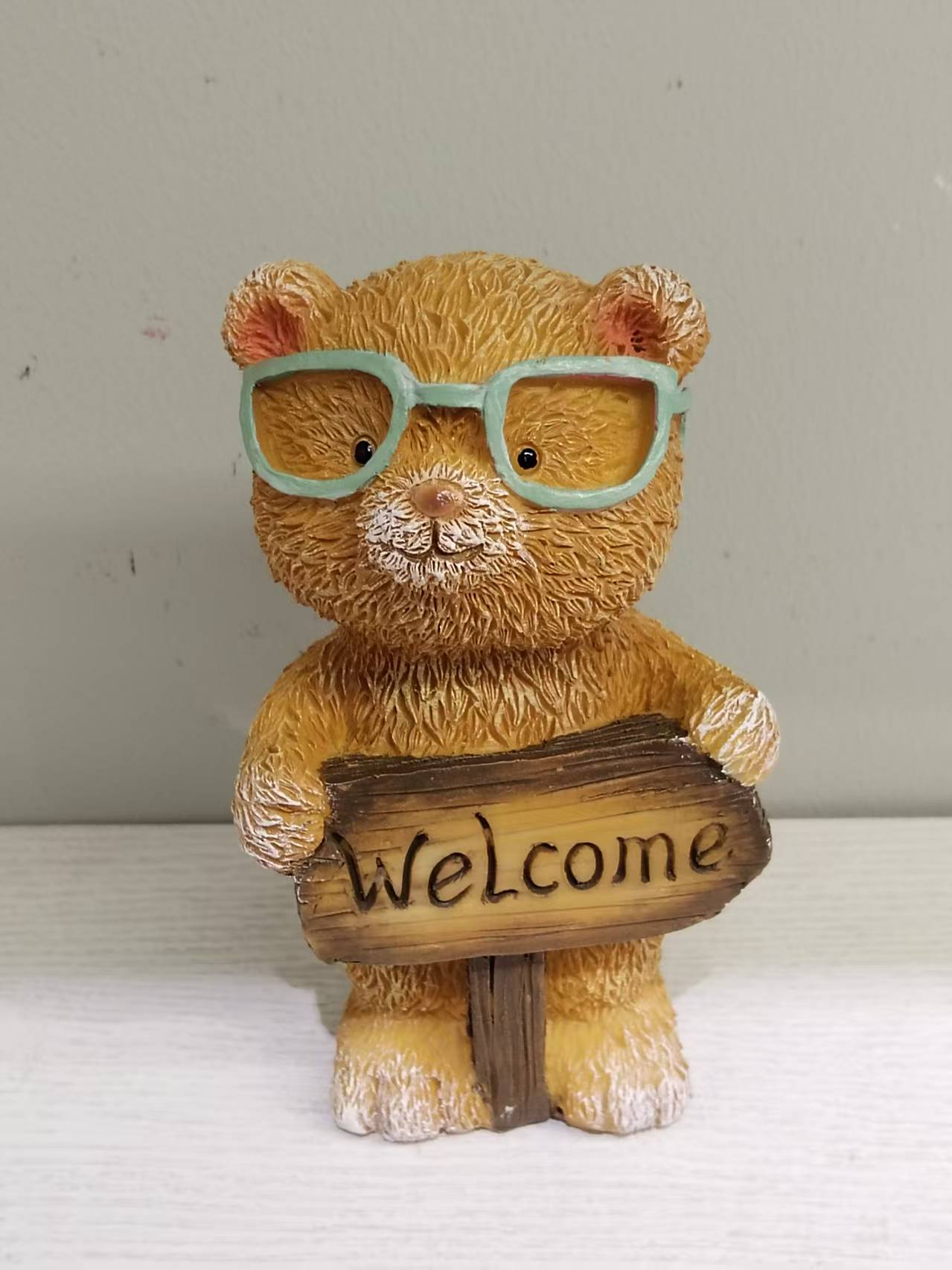 Bear with Welcome Sign