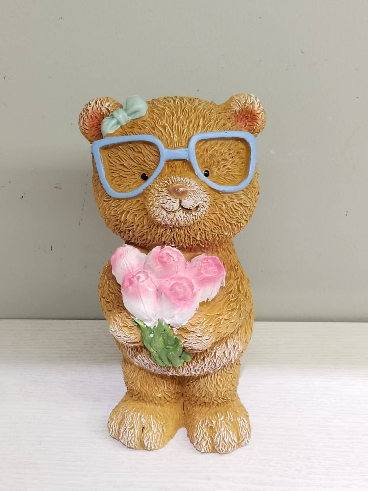 Bear with Glasses and Bouquet