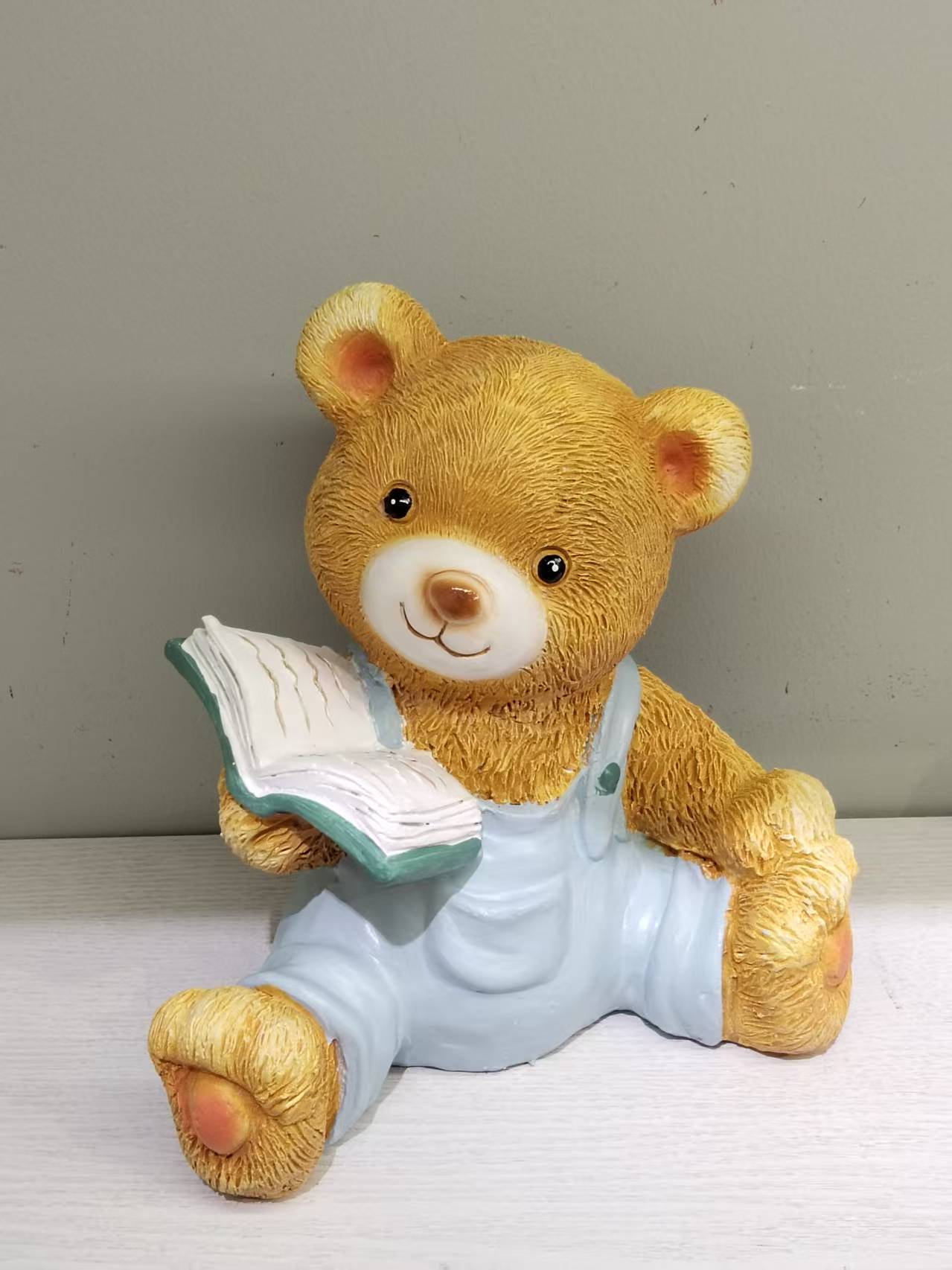 Bear Reading Book with Legs Spread