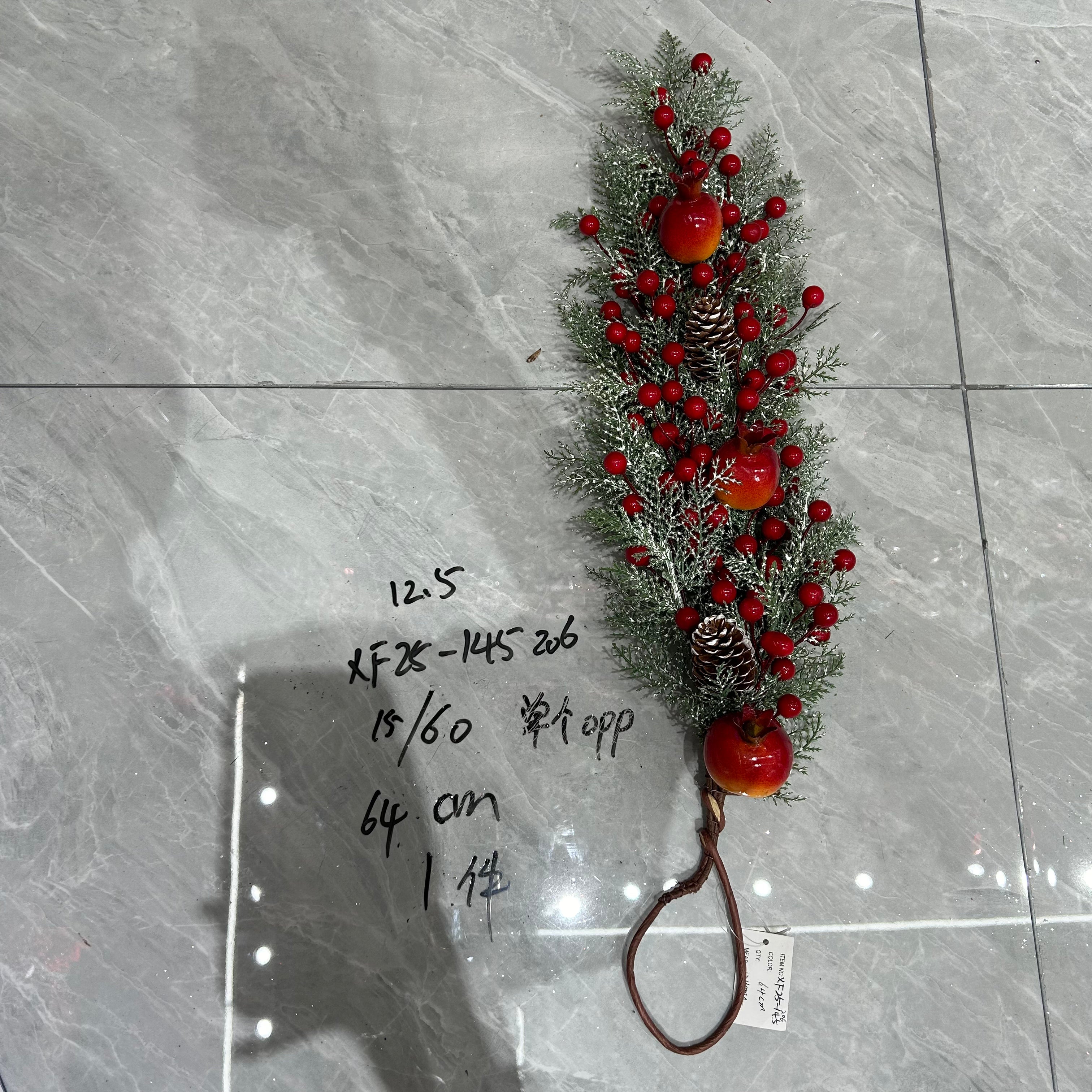 Christmas Red Bean Pomegranate Teardrop Ornament