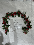Poinsettia Red Berries Green Vine