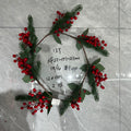 Poinsettia Red Berries Green Pine Vine