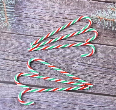 6PCS Red-Green-White Candy Canes Ornaments