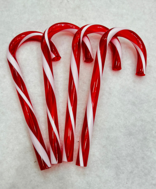 4PCS Hollow Candy Canes, Red-White