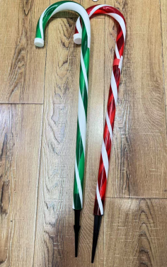 2PCS Hollow Candy Canes, Red-Green-White, Red-White