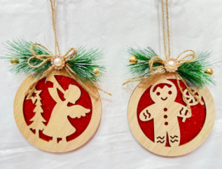 1PCS Wooden Hanging Ornament
