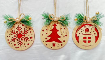 1PCS Wooden Hanging Ornament
