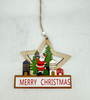 1PCS Wooden Hanging Ornament