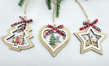 1PCS Wooden Ornament