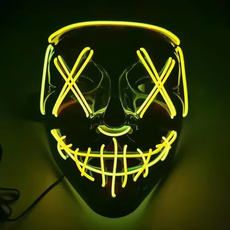 Halloween LED Light-Up Cyberpunk Mask