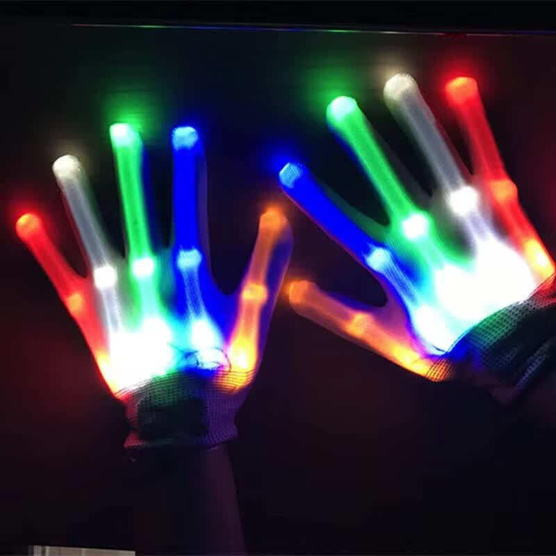 LED Light-Up Skeleton Gloves Halloween