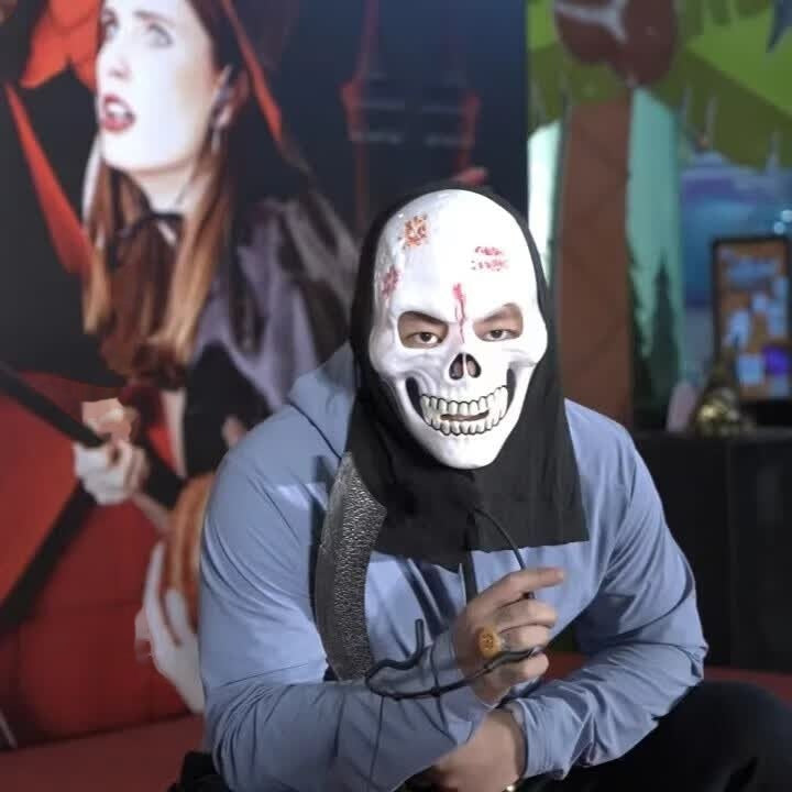 Halloween LED Light-Up Skull Mask