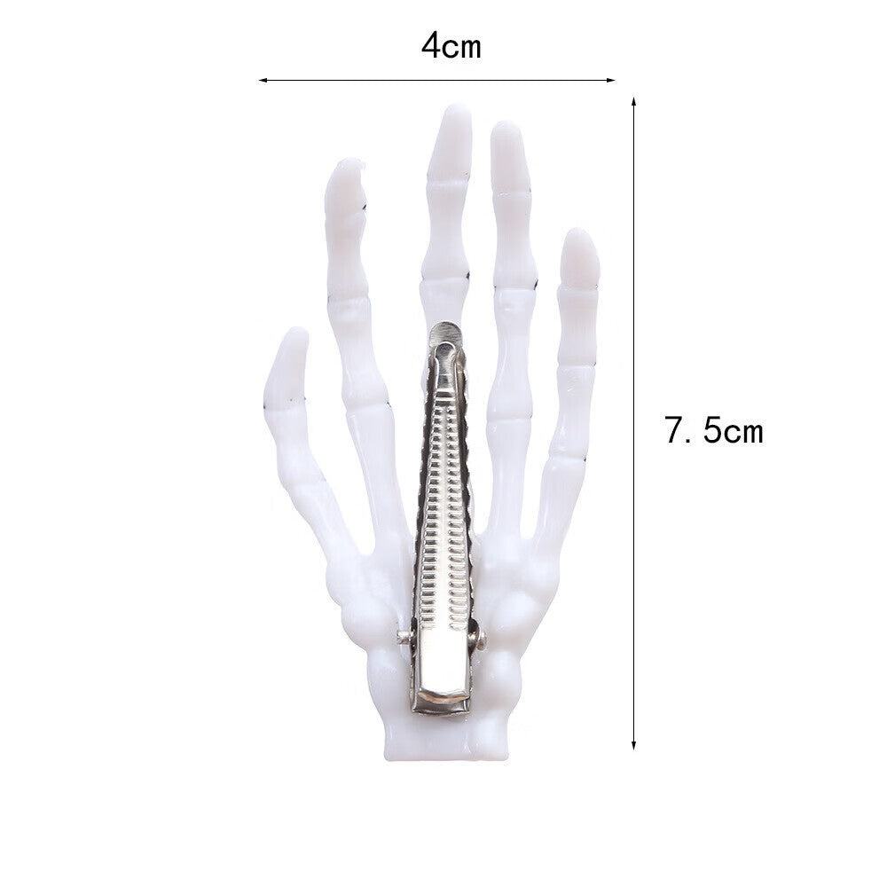 Halloween Glow-in-Dark Skeleton Hand Hair Clip