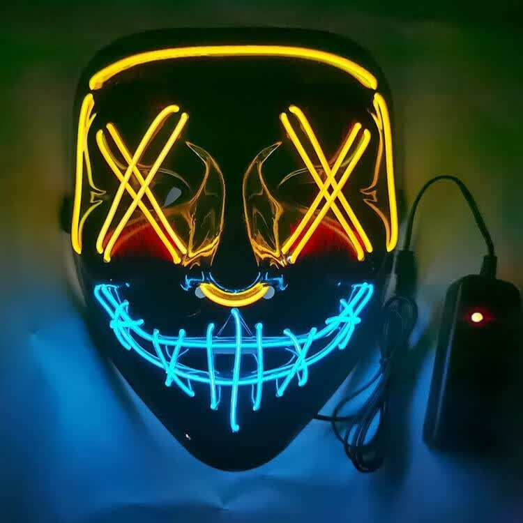 Halloween LED Light-Up Cyberpunk Mask