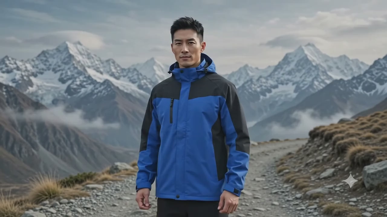 All-Weather Two-Tone Fleece-Lined Hooded Jacket